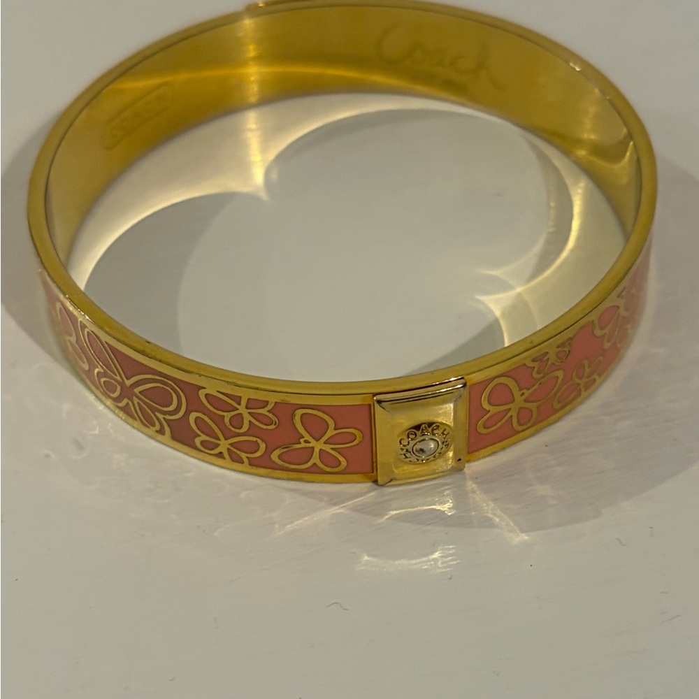 Coach Floral Pink and Gold Bracelet
